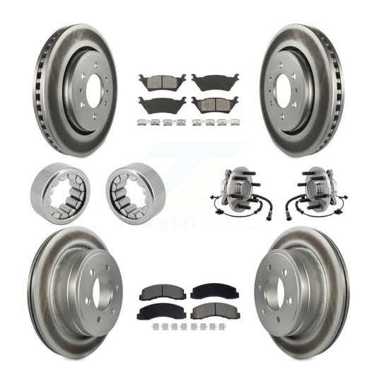 Hub Bearing Coated Brake Rotor Pad Shoe Front Rear Kit (10Pc) For Ford F-150 RWD