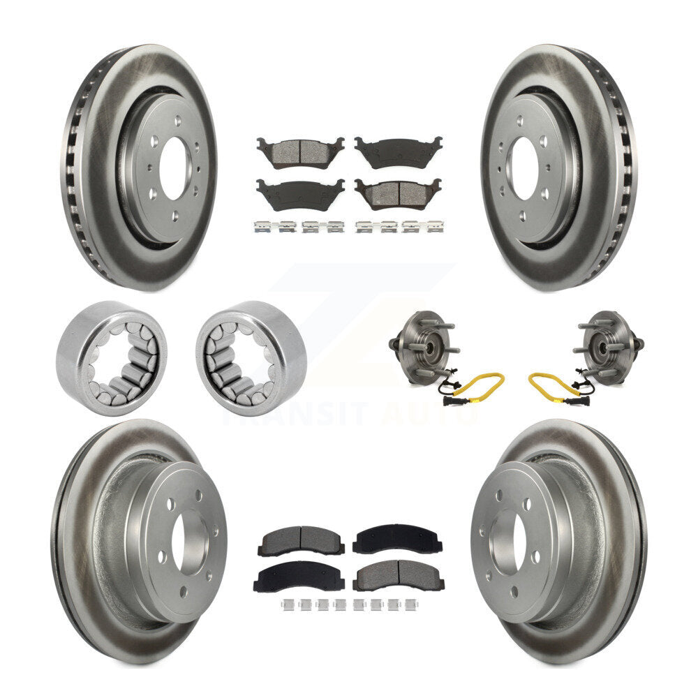 Hub Bearing Coated Brake Rotor And Pad Shoe Front Rear Kit (10Pc) For Ford F-150