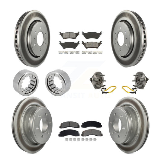 Hub Bearing Coated Brake Rotor And Pad Shoe Front Rear Kit (10Pc) For Ford F-150