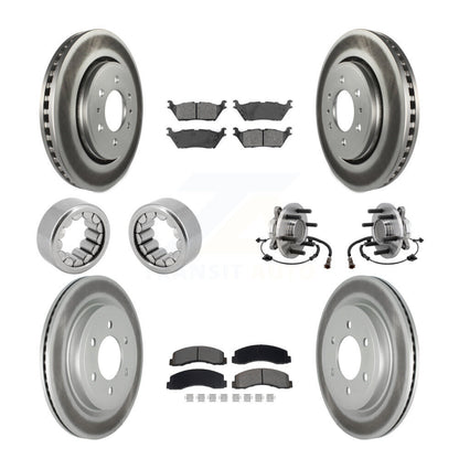 Hub Bearing Coated Brake Rotor Pad Shoe Front Rear Kit (10Pc) For Ford F-150 RWD