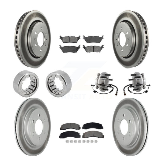 Hub Bearing Coated Brake Rotor Pad Shoe Front Rear Kit (10Pc) For Ford F-150 RWD