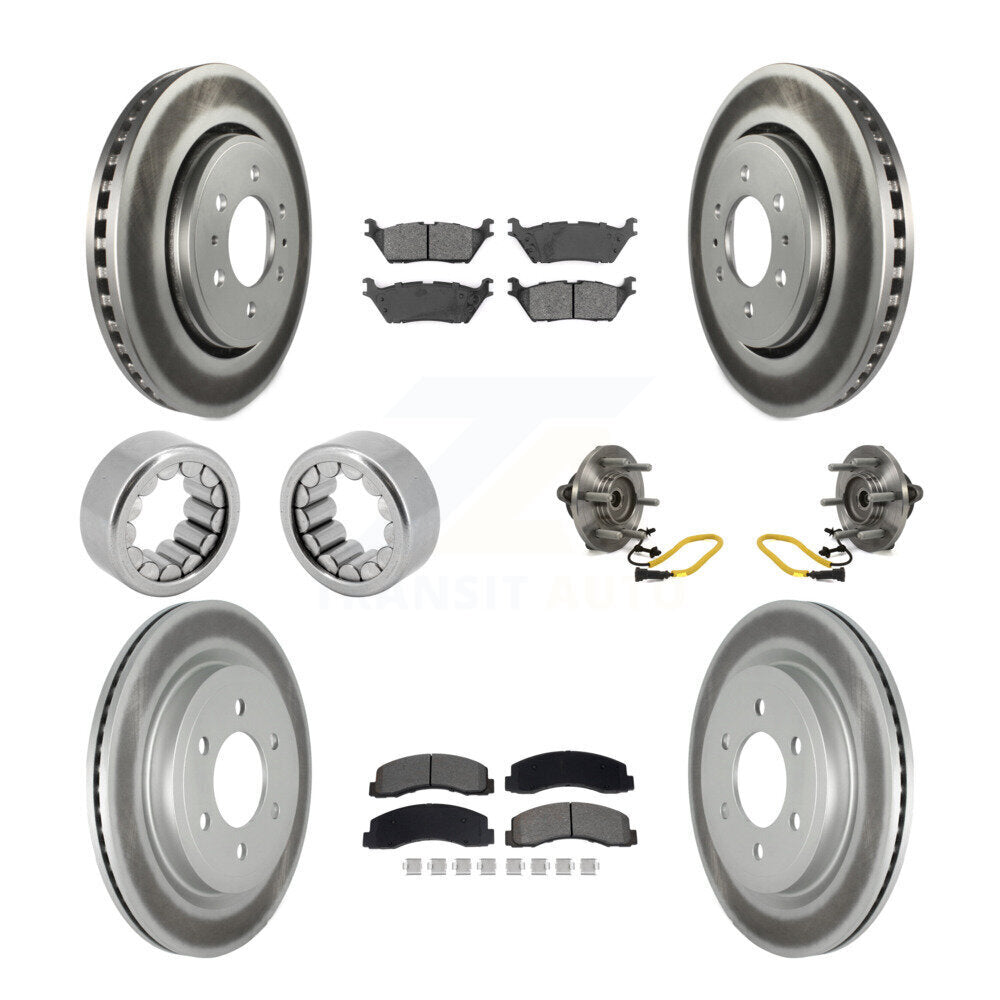 Hub Bearing Coated Brake Rotor And Pad Shoe Front Rear Kit (10Pc) For Ford F-150