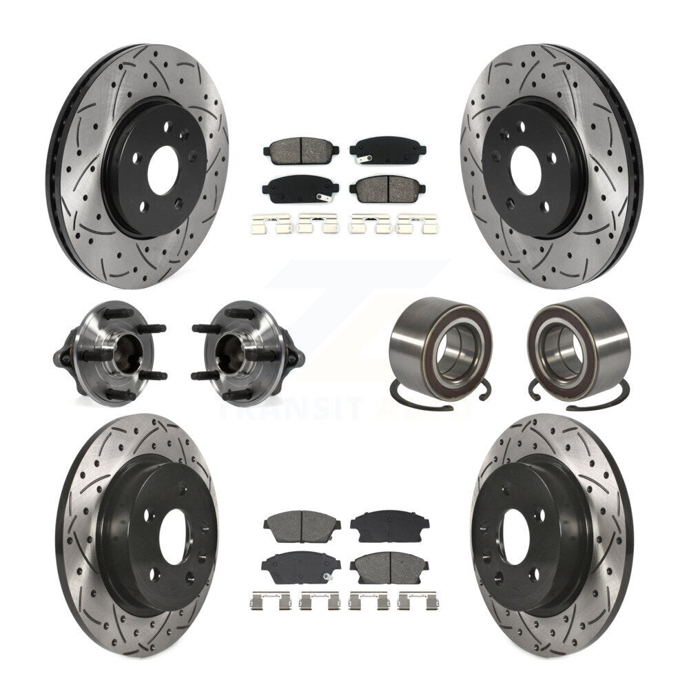 Hub Bearing Coat Brake Rotor Pads Front Rear Kit (10Pc) For Chevrolet Trax Buick