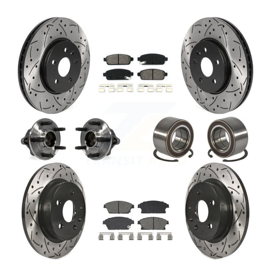 Hub Bearing Coat Brake Rotor Pads Front Rear Kit (10Pc) For Chevrolet Trax Buick