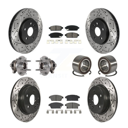 Hub Bearing Coat Brake Rotor Pad Front Rear Kit (10Pc) For Buick Encore Trax FWD