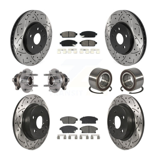 Hub Bearing Coat Brake Rotor Pad Front Rear Kit (10Pc) For Buick Encore Trax FWD