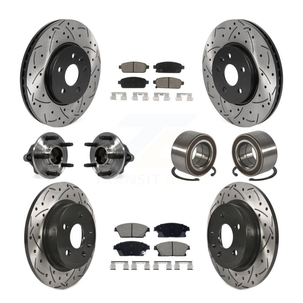 Hub Bearing Coat Brake Rotor Pads Front Rear Kit (10Pc) For Chevrolet Trax Buick