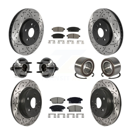 Hub Bearing Coat Brake Rotor Pads Front Rear Kit (10Pc) For Chevrolet Trax Buick