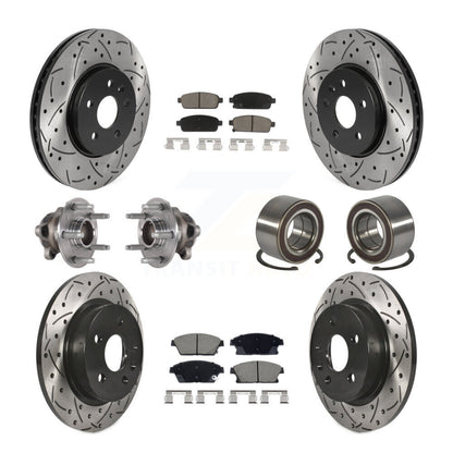 Hub Bearing Coat Brake Rotor Pad Front Rear Kit (10Pc) For Buick Encore Trax FWD