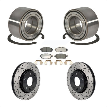 Wheel Bearing Coated Drilled Slotted Brake Rotor Pads Front Kit For Nissan Kicks