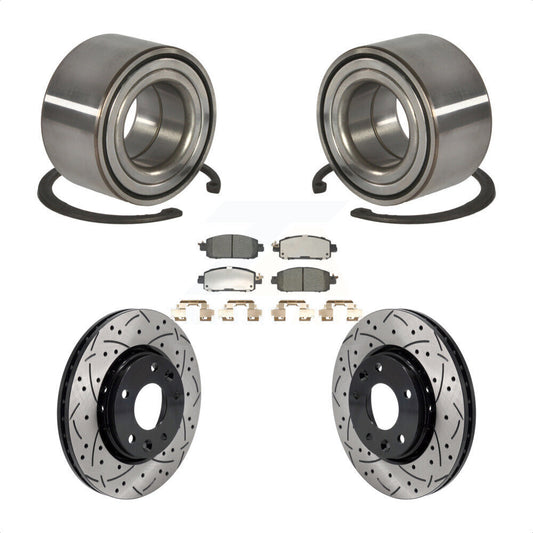 Wheel Bearing Coated Drilled Slotted Brake Rotor Pads Front Kit For Nissan Kicks
