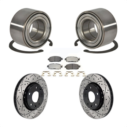 Wheel Bearing Coated Drilled Slotted Brake Rotor Pads Front Kit For Nissan Kicks