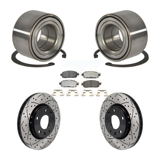 Wheel Bearing Coated Drilled Slotted Brake Rotor Pads Front Kit For Nissan Kicks