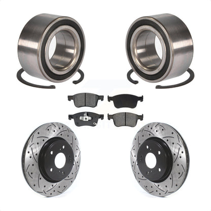 Wheel Bearing Coated Drilled Slotted Brake Rotor Pads Front Kit For Honda Accord