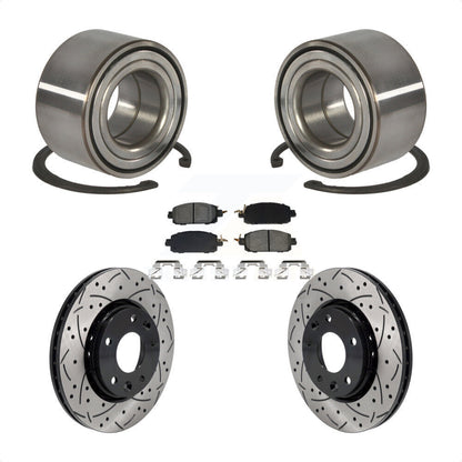 Wheel Bearing Coated Drilled Slotted Brake Rotor Pads Front Kit For Nissan Kicks
