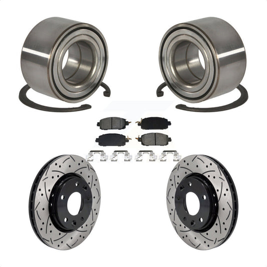 Wheel Bearing Coated Drilled Slotted Brake Rotor Pads Front Kit For Nissan Kicks