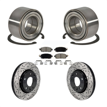 Wheel Bearing Coated Drilled Slotted Brake Rotor Pads Front Kit For Nissan Kicks