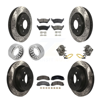Hub Bearing Coated Brake Rotor And Pad Shoe Front Rear Kit (10Pc) For Ford F-150