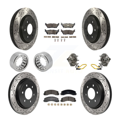 Hub Bearing Coated Brake Rotor And Pad Shoe Front Rear Kit (10Pc) For Ford F-150