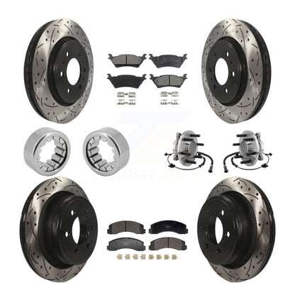 Hub Bearing Coated Brake Rotor Pad Shoe Front Rear Kit (10Pc) For Ford F-150 RWD
