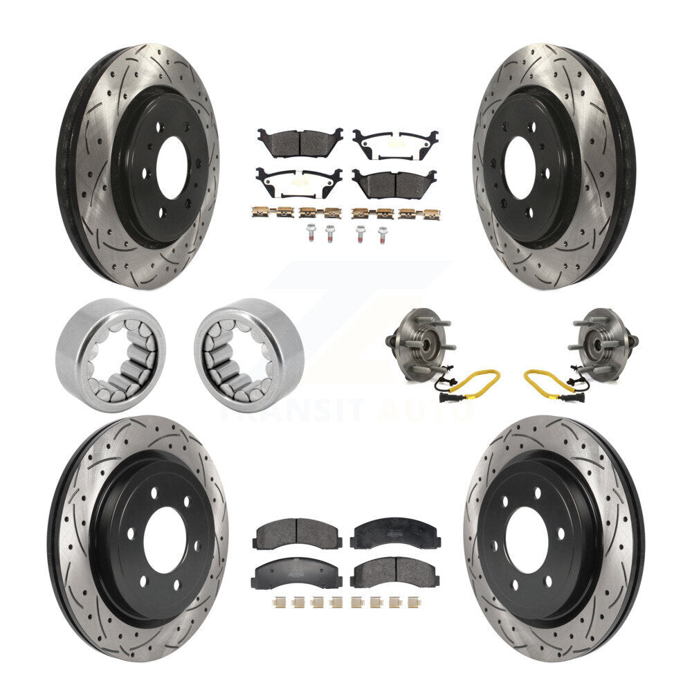 Hub Bearing Coated Brake Rotor And Pad Shoe Front Rear Kit (10Pc) For Ford F-150
