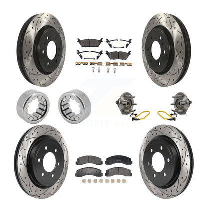 Hub Bearing Coated Brake Rotor And Pad Shoe Front Rear Kit (10Pc) For Ford F-150