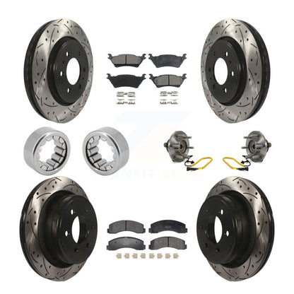 Hub Bearing Coated Brake Rotor And Pad Shoe Front Rear Kit (10Pc) For Ford F-150