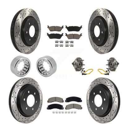 Hub Bearing Coated Brake Rotor And Pad Shoe Front Rear Kit (10Pc) For Ford F-150