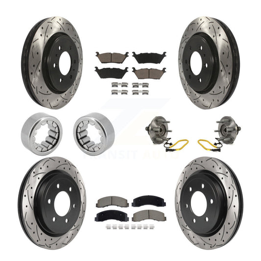 Hub Bearing Coated Brake Rotor And Pad Shoe Front Rear Kit (10Pc) For Ford F-150