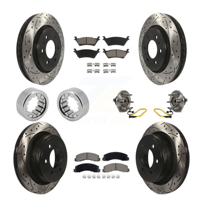 Hub Bearing Coated Brake Rotor And Pad Shoe Front Rear Kit (10Pc) For Ford F-150