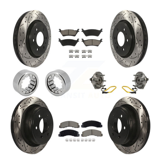 Hub Bearing Coated Brake Rotor And Pad Shoe Front Rear Kit (10Pc) For Ford F-150