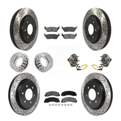 Hub Bearing Coated Brake Rotor And Pad Shoe Front Rear Kit (10Pc) For Ford F-150