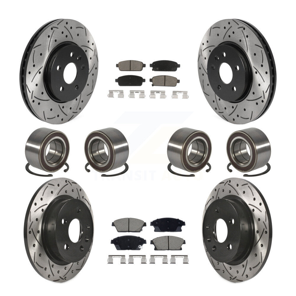 Bearing Coat Brake Rotor Pads Front Rear Kit (10Pc) For Chevrolet Trax Buick AWD