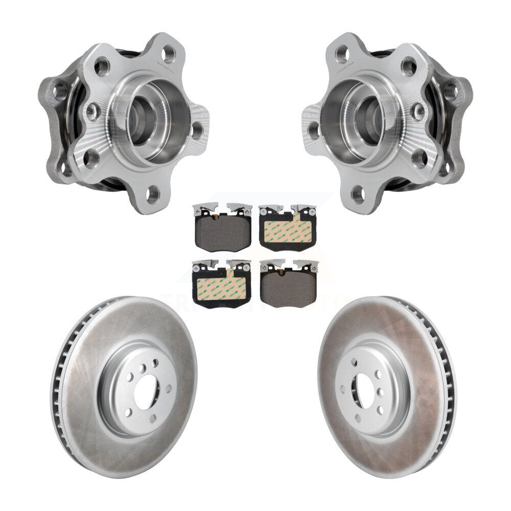 Hub Bearing Coated Brake Rotor Pads Front Kit For BMW 330i xDrive 530i 330e 540i