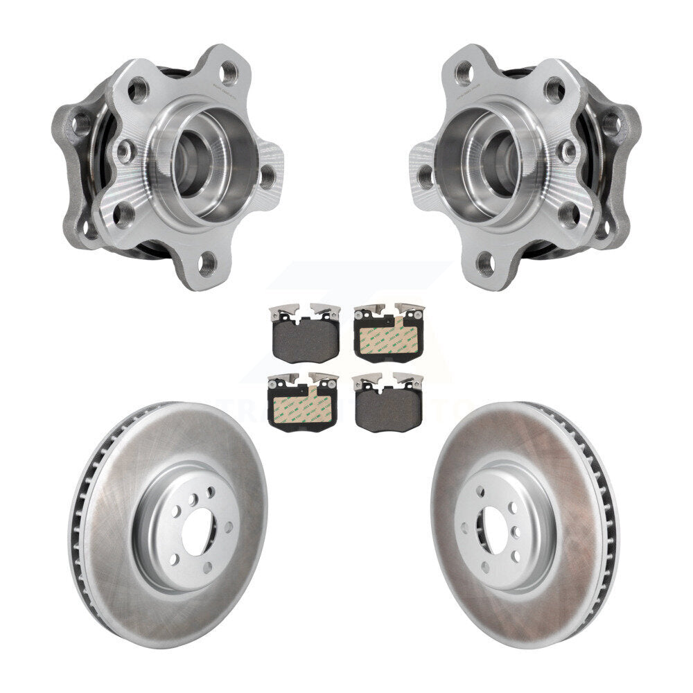 Hub Bearing Coated Brake Rotor Pads Front Kit For BMW 330i xDrive 530i 330e 540i