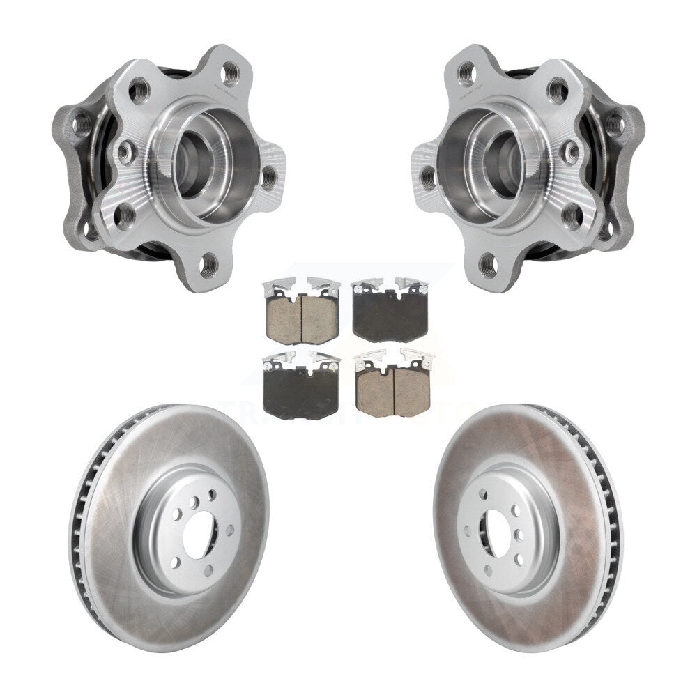 Hub Bearing Coated Brake Rotor Pads Front Kit For BMW 330i xDrive 530i 330e 540i