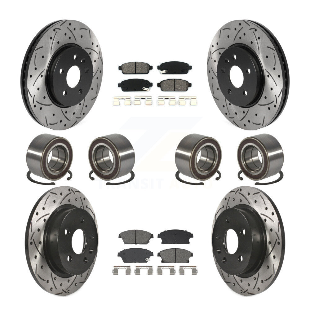Bearing Coat Brake Rotor Pads Front Rear Kit (10Pc) For Chevrolet Trax Buick AWD