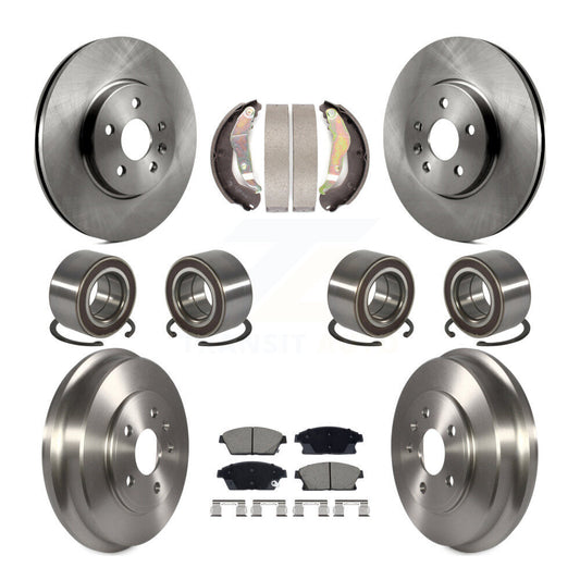 Bearing Brake Rotor Pads Shoe Front Rear Kit (10Pc) For 13-17 Chevrolet Trax AWD