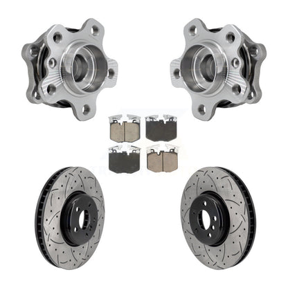 Hub Bearing Drilled Slot Brake Rotor Pad Front Kit For BMW 330i xDrive 530i 330e