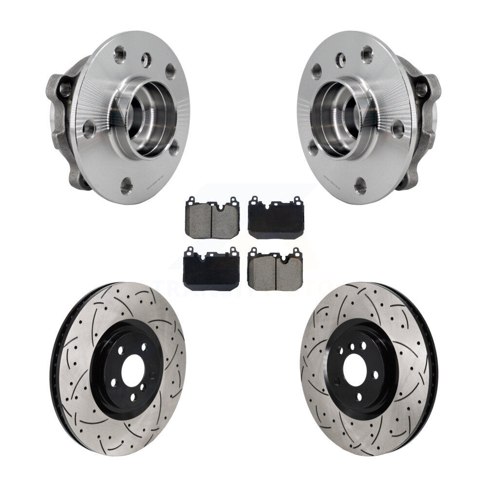 Hub Bearing Drill Slot Brake Rotor Pads Front Kit For Mini Cooper Countryman BMW