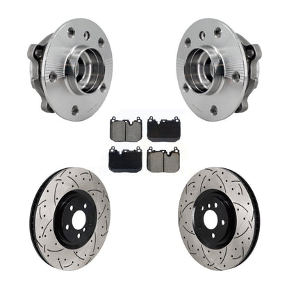 Hub Bearing Drill Slot Brake Rotor Pads Front Kit For Mini Cooper Countryman BMW