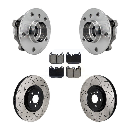 Hub Bearing Drill Slot Brake Rotor Pads Front Kit For Mini Cooper Countryman BMW