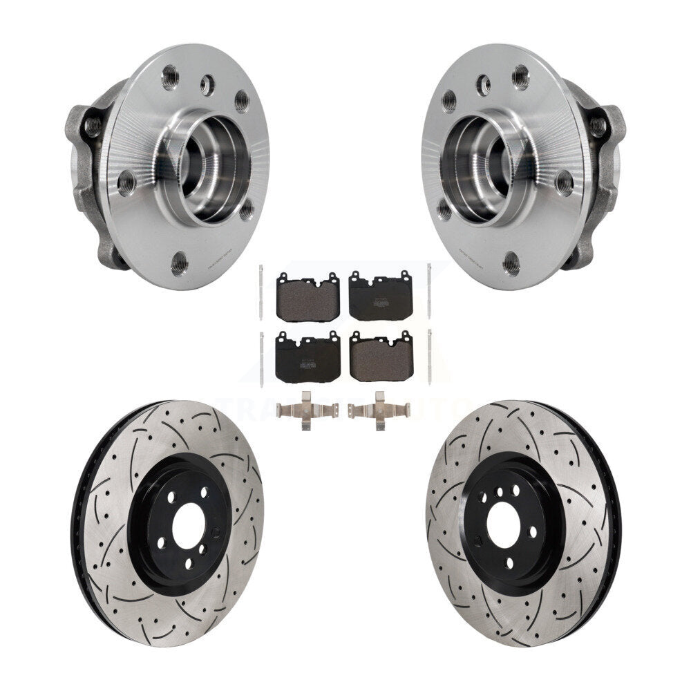 Hub Bearing Drill Slot Brake Rotor Pads Front Kit For Mini Cooper Countryman BMW