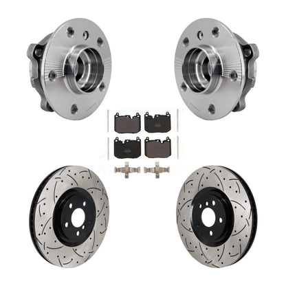Hub Bearing Drill Slot Brake Rotor Pads Front Kit For Mini Cooper Countryman BMW