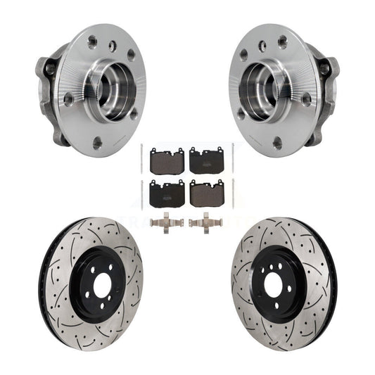Hub Bearing Drill Slot Brake Rotor Pads Front Kit For Mini Cooper Countryman BMW