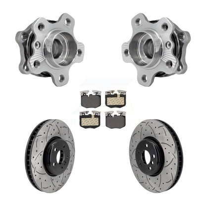 Hub Bearing Drilled Slot Brake Rotor Pad Front Kit For BMW 330i xDrive 530i 330e
