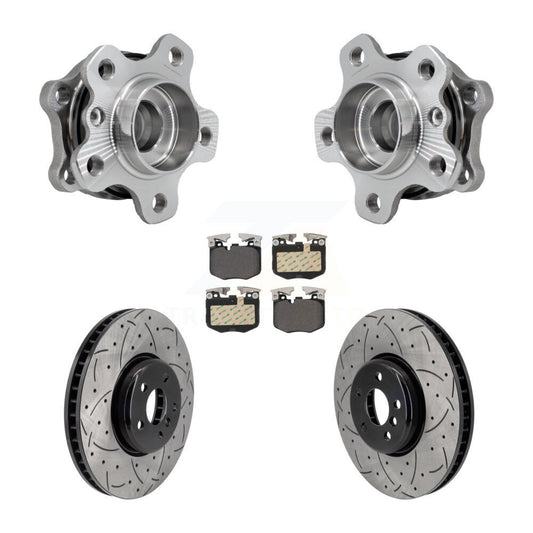 Hub Bearing Drilled Slot Brake Rotor Pad Front Kit For BMW 330i xDrive 530i 330e