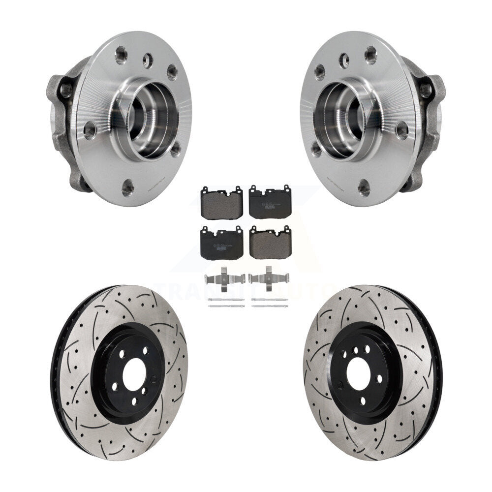 Hub Bearing Drill Slot Brake Rotor Pads Front Kit For Mini Cooper Countryman BMW