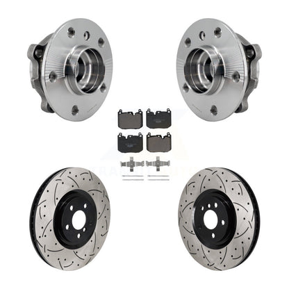 Hub Bearing Drill Slot Brake Rotor Pads Front Kit For Mini Cooper Countryman BMW