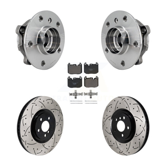 Hub Bearing Drill Slot Brake Rotor Pads Front Kit For Mini Cooper Countryman BMW